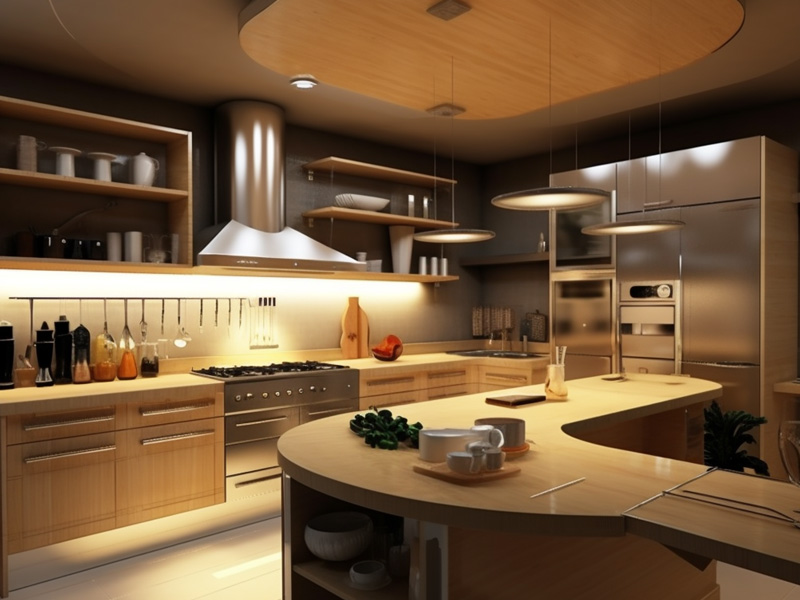 客廳背后能否設計廚房？